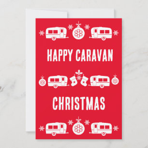 Cartão De Festividades Caravana Feliz Natal Camping  