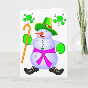 Cartão De Festividades Card Irish Snowman (Irlanda) - Benção de Natal