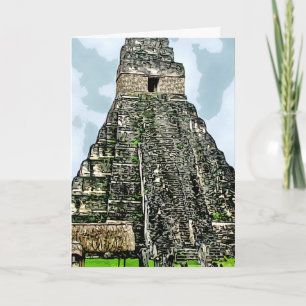 Cartão De Festividades Card: Mayan Temple at Tikal, Guatemala