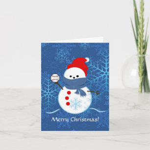 Cartão De Festividades Card - Snowman Baseball
