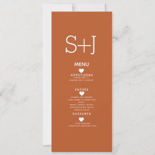 Cartão De Festividades Cardápio de Casamento Simples Minimalista de Terra