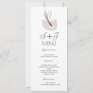 Cartão De Festividades Cardápio de Casamento Terrário de Ar Planta Botâni