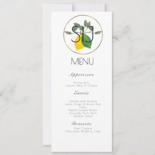Cartão De Festividades Cardápio de Jantar de Casamento à Mão em Aquarela 