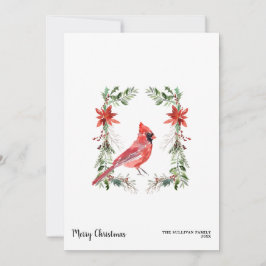 Cartão De Festividades Cardeal Cottage Shabby Watercolor Natal