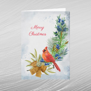 Cartão De Festividades Cardeal Red Juniper Berries Natal