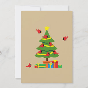 Cartão De Festividades Cardiais Vermelhos - Natal Mais Alegre Passado Jun