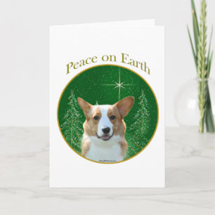 Cartão De Festividades Cardigan Welsh Corgi Peace