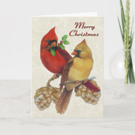 Cartão De Festividades Cardinais de inverno
