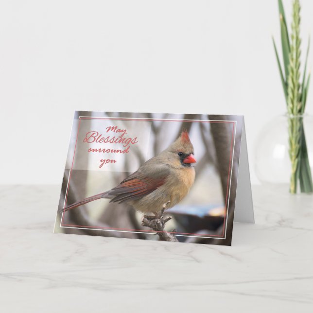 Cartão De Festividades Cardinal de páscoa (Frente)