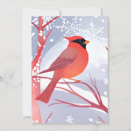 Cartão De Festividades Cardinal Vermelho | Bela Pintura em Aquarela