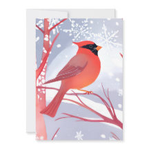 Cardinal Vermelho | Linda pintura em aquarela