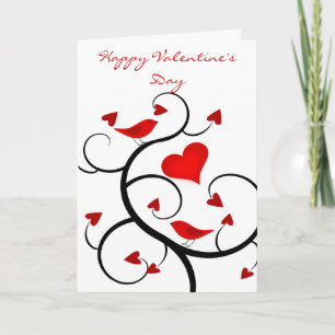 Cartão De Festividades Cardinals and Vines Happy Valentine's Day Card