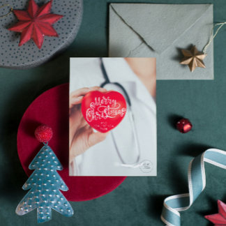 Cartão De Festividades Cardiologia Médica Saúde Ano Novo Xmas