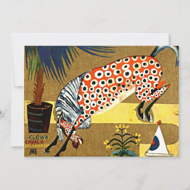 Cartão De Festividades Cardoso - Cavalo-Palhaço Salamandra (Frente)