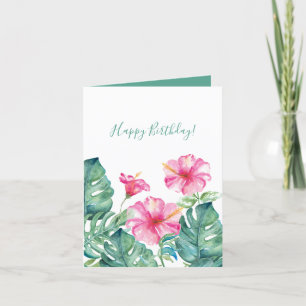 Cartão De Festividades Cards de Aniversário Tropicais