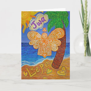Cartão De Festividades Caribbean Creole Beach Angel Custom Greeting Cards