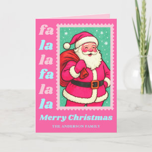 Cartão De Festividades Carimbo de Natal La La Santa Claus