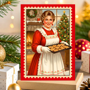 Cartão De Festividades Carimbo de Prefácio de Natal da Sra. Claus