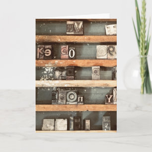 Cartão De Festividades carimbos de blocos de impressão antigos