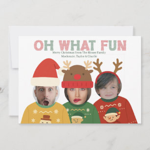 Cartão De Festividades Carinha Engraçada e Engraçada de Natal Feia Person