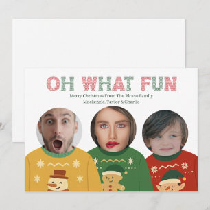 Cartão De Festividades Carinha Engraçada e Engraçada de Natal Feia Person