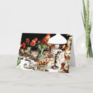 Cartão De Festividades Carl Larsson - À volta da lâmpada