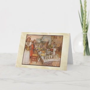 Cartão De Festividades Carl Larsson Christmas Eve Dinner