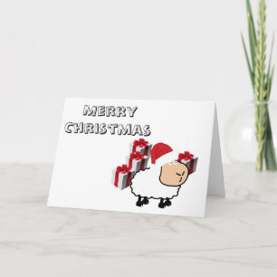 Cartão De Festividades Carneiro de Natal giro e engraçado