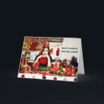 Cartão De Festividades "Caro Papai noel, define bom "<br><div class="desc">Cartões de Natal que caracterizam a estrela das penas e do brinde,  benevolência de Tallulah.</div>