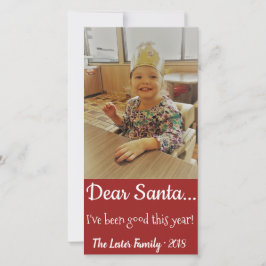 Cartão De Festividades Caro papai noel eu fui o bom costume 8" x 4"