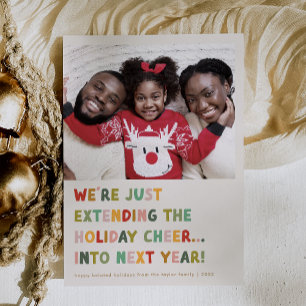 Cartão De Festividades CarOL Cream Anos novos Atrasados Engraçados Natal