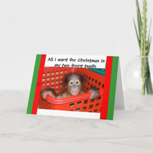 Cartão De Festividades Carol de Natal do Bebê Orangutan