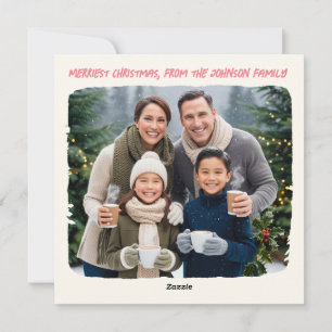 Cartão De Festividades Caroleiro de Natal bonito "fa la fluff"