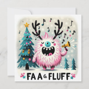 Cartão De Festividades Caroleiro de Natal bonito "fa la fluff"