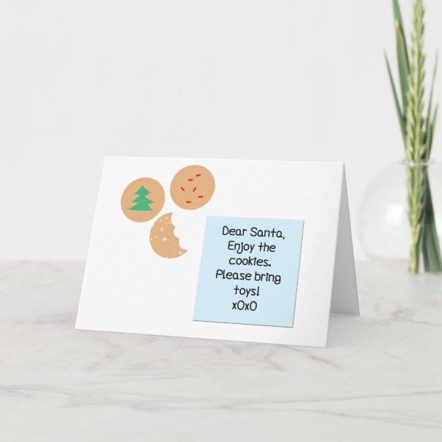 Cartão De Festividades Caros Papais noeis Cookies Por Favor Tragam Brinqu (Frente)