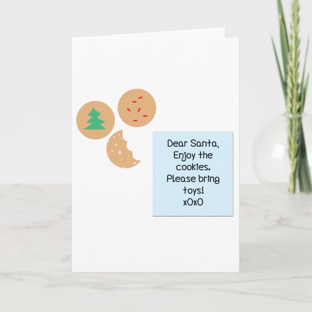 Cartão De Festividades Caros Papais noeis Cookies Por Favor Tragam Brinqu (Frente)