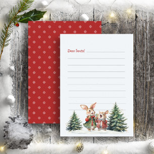 Cartão De Festividades Caros Papais noeis - Letra Cute Funny Bunnies Baby