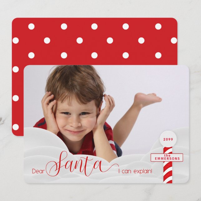 Cartão De Festividades Caros Papais noeis, Posso Explicar a Foto de Natal (Frente/Verso)