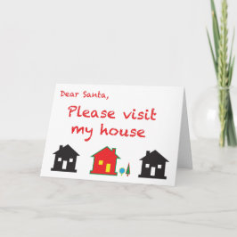 Cartão De Festividades Caros Papais noeis, Visitem Minha Casa