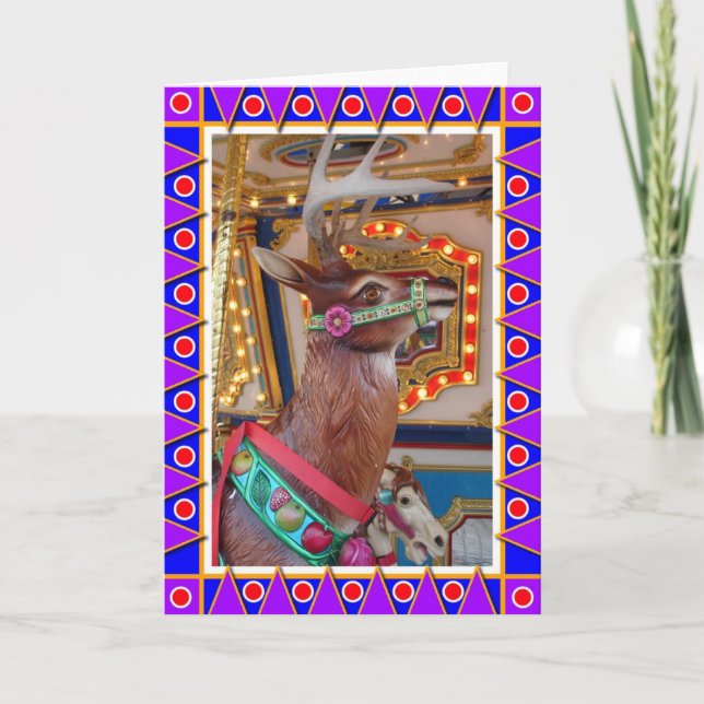 Cartão De Festividades Carousel Reindeer (Frente)