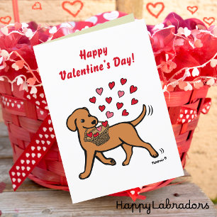 Cartão De Festividades Carregando Fox Red Labrador Namorados