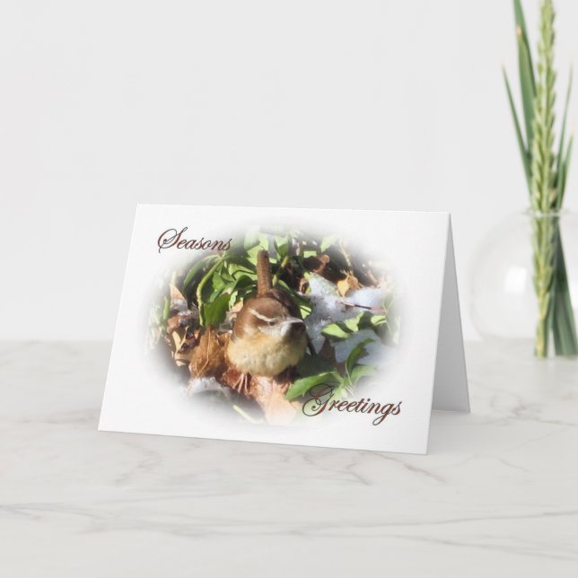 Cartão De Festividades Carriça de inverno (Frente)