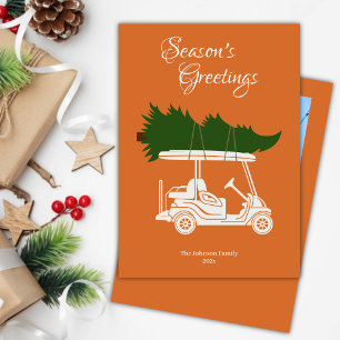 Cartão De Festividades Carrinho de Golfe com Árvore de Natal ・ Foto Laran