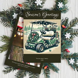 Cartão De Festividades Carrinho de Golfe Decorado ・ Foto Verde Oleícola E