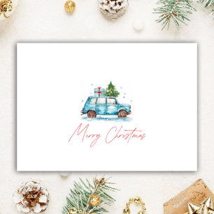 Cartão De Festividades Carro de Cura de Cores Aquáticas Personalizado do