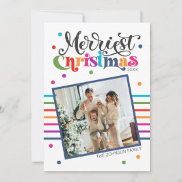 Cartão De Festividades Carro de Férias da Família Natal Moderna Colorida