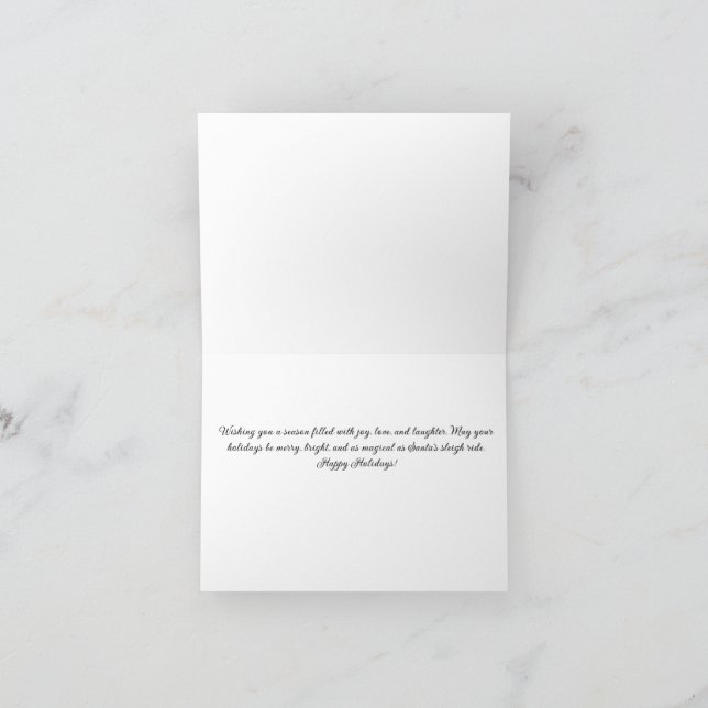 Cartão De Festividades Carro de Natal Magro com Papais noeis Pretos (Interior)