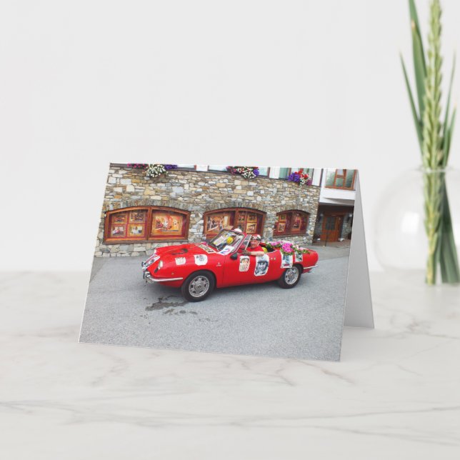 Cartão De Festividades Carro desportivo em Seefeld em Tirol (Frente)