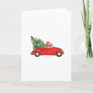 Cartão De Festividades Carro do natal vintage