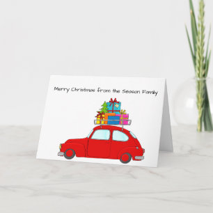 Cartão De Festividades Carro Feliz de Natal